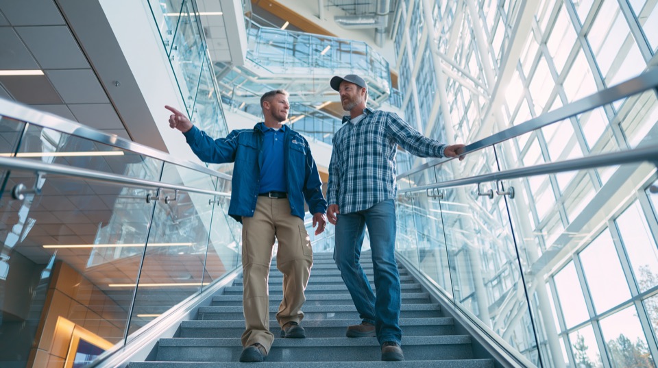 Commercial cleaning business owner reviewing new growth opportunities